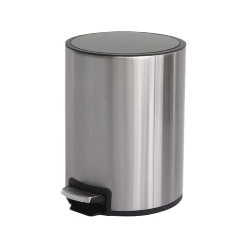 Cubo de basura de acero inoxidable con pedal para cocina y baño