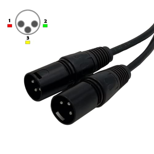 BRIEFCEC 2Pcs XLR Splitter Cable, Microphone Y Cable 1 Female to 2 Male 3 Pin Jack Splitter Cord Audio Adapter - Image 3