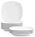 MALACASA, Serie Elisa, 12 TLG. Set Porzellan 9,7 Zoll Speiseteller Set Flachteller Essteller 24,8x24,8x2,7cm