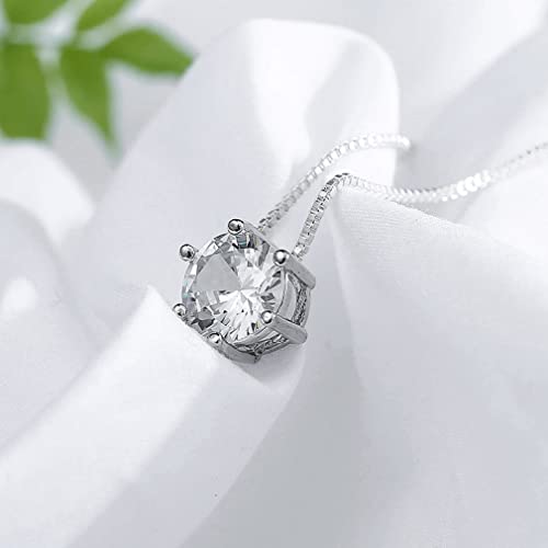 Collier diamant 3ct pendentif zircone argent 925 bijoux de mariage