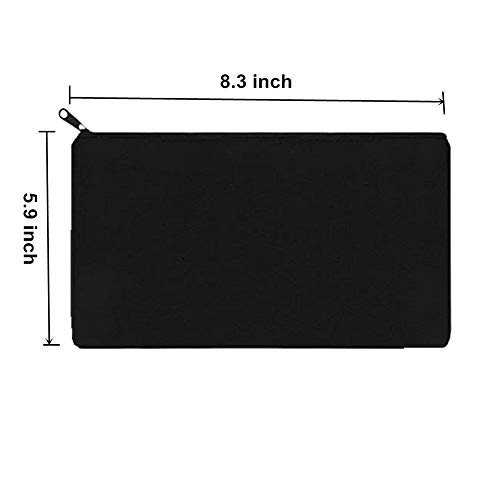 Menderry CANVAS MAKEUP BAG -12 PACKS 12 Packs Black Blank Canvas Makeup Cosmetic Bags Pouch thumb #5