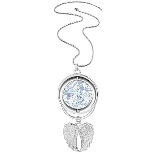 Collier ailes d'ange avec calculatrice bleue, le bijou créatif pour le quotidien