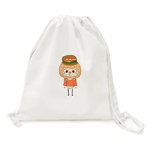 Sac à dos en toile avec cordon de serrage UU pour courses légumes et pain
