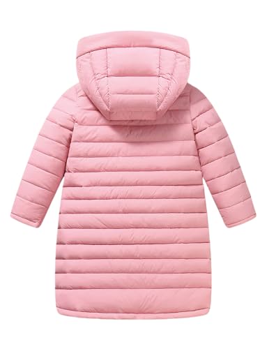 Happy Cherry Kids Long Down Coat Girls Zipper Puffer Hooded Jacket Boy's Lightweight Winter Jackets Outwear2