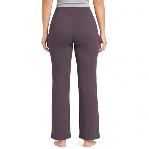 Image of NINQ Women High Waist Flare Pants Lite Regular | Smart Casual Korean Trouser for Office Wear, Gym, Sports, Travel & Daily Styling