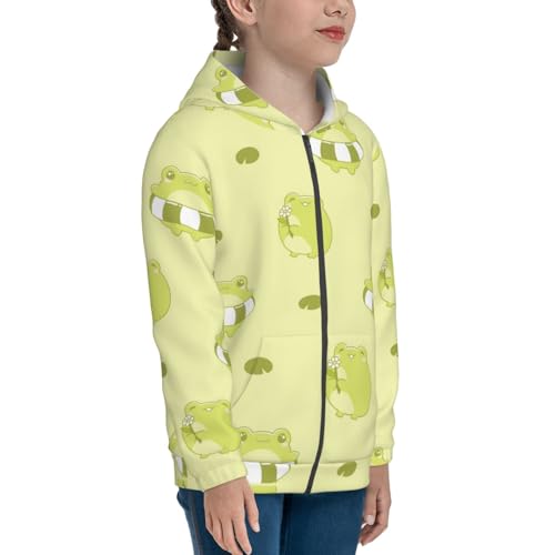 Cute Frog3 Kid Hoodies Boys Zip Up Sweatshirts Girls Pullover with Pocket4