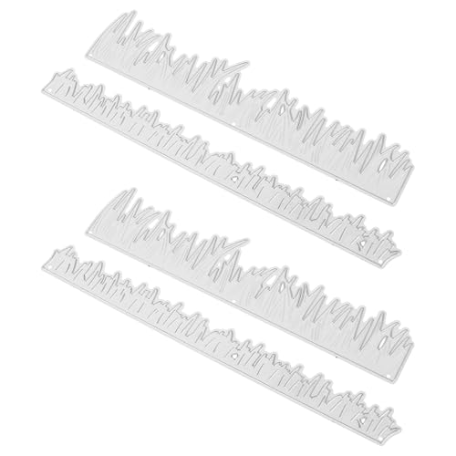 jojofuny 4 Matrices de Corte de Acero al Carbono Borde de Hierba para Scrapbooking, Troqueles de Corte de Metal para Manualidades, Plantillas de Troquelado para Álbumes y Tarjetas