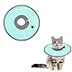 NIYATA Halsband für Katzen, Anti-Lecken, weich, faltbar, verstellbar, Elisabethanischer Kragen, Erholung nach Postoperation für Katzen, lecksicher, wasserdicht (grün)