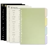 Zelten PP Binder Index Dividers mit 4 Blättern Tab Aufkleber für Personal Organizer Planner Loose Leaf Notebook(PP Mehrfarbig 4-Tab,A5 / 20 Loch)