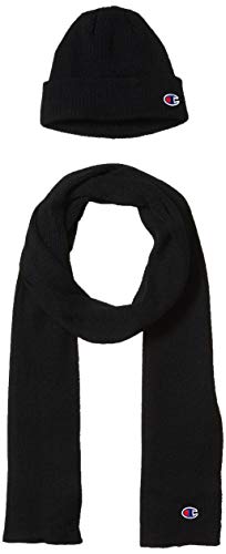 Champion Men's Mogul Beanie & Scarf Set, Black, One Size