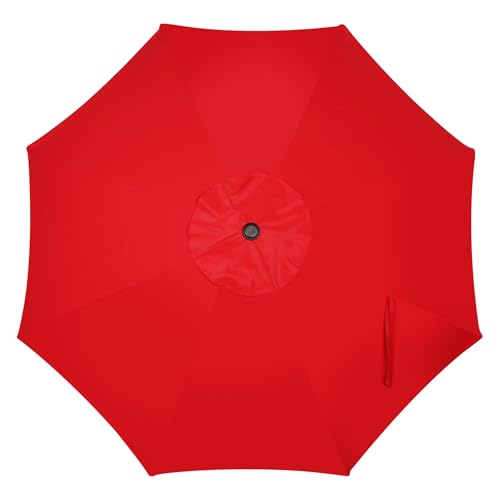 Image of Blissun 9' Outdoor Patio Umbrella, Outdoor Table Umbrella, Yard Umbrella, Market Umbrella with 8 Sturdy Ribs, Push Button Tilt and Crank
