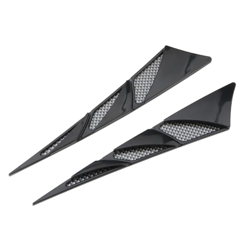 karim ダミーダクト 車 ボンネット サイド フェンダー ステッカー シール エアロ カスタム ドレスアップ パーツ エアーダクト 汎用 左右 2個入り 黒 (ブラック)