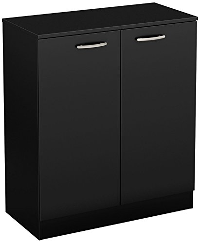 South Shore Axess Small 2-Door Storage Cabinet, Pure Black