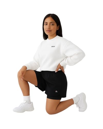 Image of Women's 2-in-1 Running Shorts | Quick-Dry Double Layer Gym Workout Shorts | Inner Compression Liner + Pockets | Lightweight Breathable Athletic Sports Shorts for Training Yoga