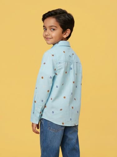 Image of Nautinati Boys Printed Full Sleeve Shirt with Regular Collar | Age 1-5 Years