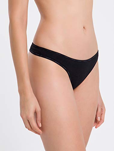 Kit com 3 Calcinhas Fio Dental, Calvin Klein, Feminino, Branco/Preto/Mescla, P