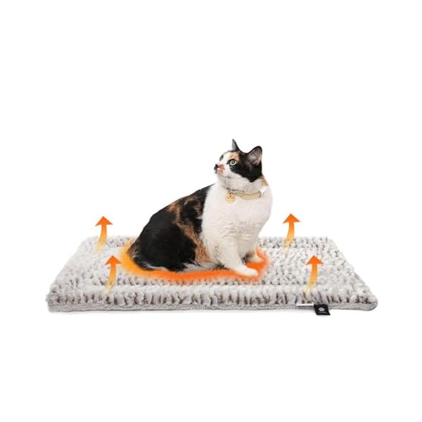 Mora Pets Selbstheizende Katzendecke Selbstwärmend Decke Katze Kissen Wärmedecke Katze Katzenkissen Flauschig und Weich Katzenbett Waschbar 70 x 46 cm