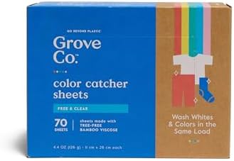 Grove Co. Bamboo Dye Trapping Laundry Sheets, 70 Count, Free & Clear image 4