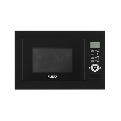 فلكسي فرن ميكروويف مدمج 34 لتر مع شواية، مخرج 1000 واط، 8 قوائم تلقائية، 5 مستويات طاقة، اذابة الثلج، قفل للاطفال، فتح زر ضغط، لمسة نهائية سوداء، ضمان لمدة عامين