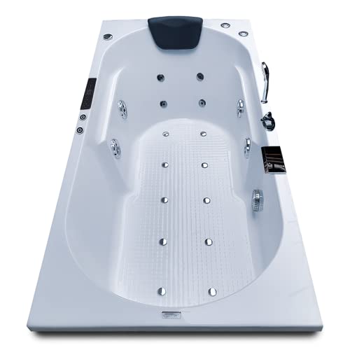 Image of Madonna Divine 5.5 ft. Bathtub with Whirlpool, Bubble and Back Massage, Filler Set and Online Heater with Digital Control Panel - White