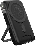 JUOVI Magnetic Power Bank 10,000mAh Wireless Portable Charger,22.5W Battery Pack with LED Display Adjustable Dual-Foldable Stand Magsafe-Compatible for iPhone 16/15 Series Samsung AirPods