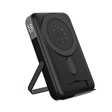 JUOVI Magnetic Power Bank 10,000mAh Wireless Portable Charger, 22.5W Battery Pack with LED Display Adjustable Dual-Foldable Stand Magsafe-Compatible for iPhone 16/15 Series Samsung AirPods