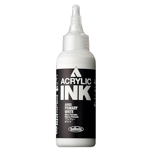 Holbein Acrylic Ink Primary White encre acrylique blanche 100ml dessin peinture