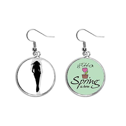 Pendientes de primavera ligeros antialérgicos joyería colgante silueta mujer