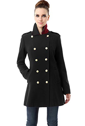 BGSD Women Victoria Wool Blend Fitted Military Walking Pea Coat (Also available in Plus Size and Petite)3