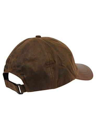 Nicky Adams Countrywear Men's Waterproof Waxed Cotton Baseball Cap with Genuine Leather Peak - Adjustable Outdoor Cap for Fishing, Hunting, and Leisure – Made in UK Brown - Image 2