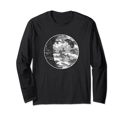 T-shirt Star Wars Death Star à manches longues motif camouflage arctique pour homme