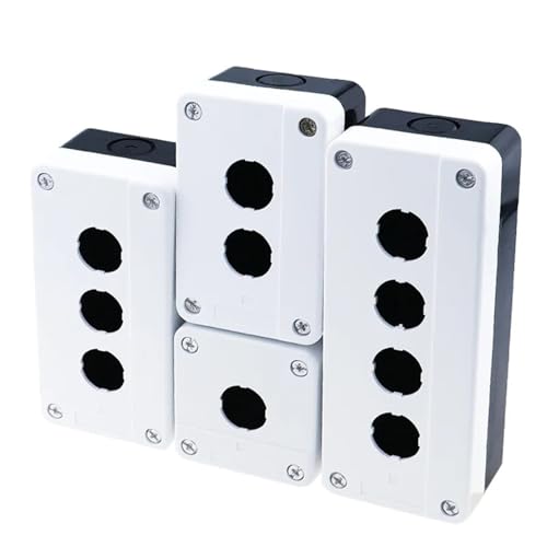 Caja de control blanca de 4 orificios para interruptor de botón de 22 mm 3