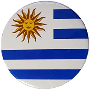Vmcoatdu Round Uruguay Flag International Travel Big Pins Alloy Heat Transfer Printing Made Metal Souvenir for Hat Clothes Backpack