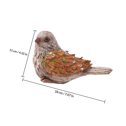 Figurine oiseau en résine sculptée main décor de bureau chic