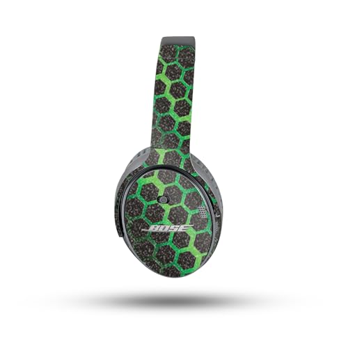 Image of MightySkins Glossy Glitter Skin Compatible with Bose QuietComfort 35 II Headphones - Green Hex | Protective, Durable High-Gloss Glitter Finish | Easy to Apply, Remove, and Change Styles