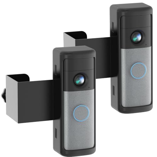 Image of Anti-Theft Doorbell Mount for Blink /Ring Battery Doorbell /Pro /Plus(2nd Gen) | No-Drill Doorbell Holder for Apartment Door, Renter Friendly Mounting Bracket, for Inward Swing Door, (2 Pack, Black)