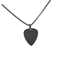 TOYANDONA Colgante Púa Guitarra Acero Inoxidable Negro Cadena Clavícula Unisex Joyería Resistente y Elegante para Hombres y Mujeres