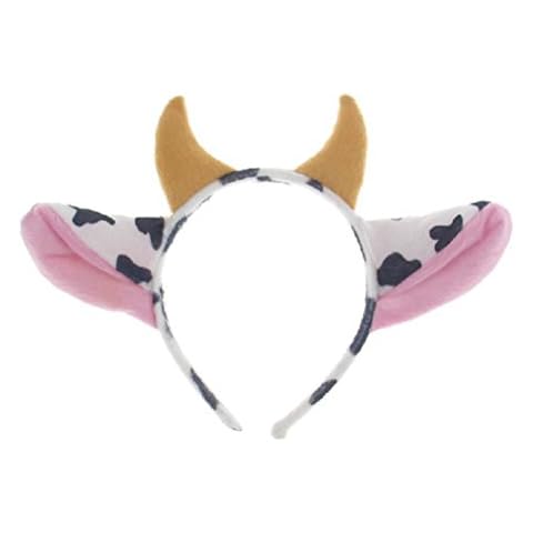TOYMYTOY Animals Ears Headband Cow Ears and Horn Party Cosplay Hair Hoop Fancy Dress Headwear Cover