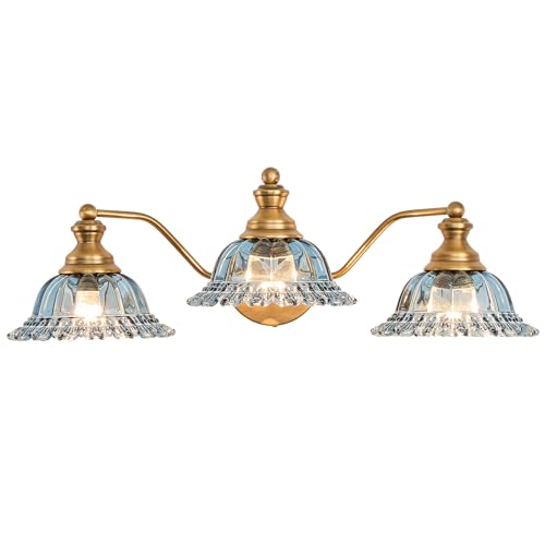 Image of XIEDUN Brass Grey Blue 3 Light Vanity Light