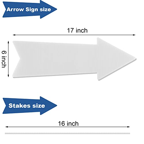 Blank Arrow Signs With Stakes, Directional Arrow Yard Sale Sign Outdoor, For Wedding Welcome Ceremony, Garage Estate Sale Direction Signs 4 Pack 17 X 6 Inches #TOP5