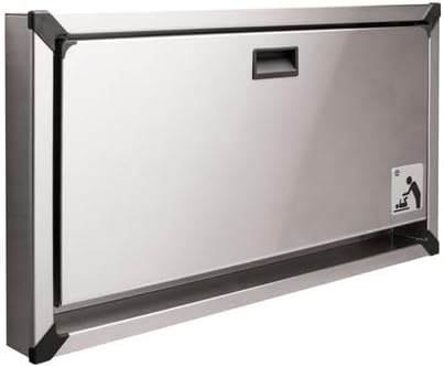 Bradley Surface-Mounted Baby Changing Station, Pneumatic Gas Shock, Built-in Liner Dispensers, Adjustable Safety Belt, Stainless Steel Exterior, Ideal for Commercial Restrooms (962-110000)