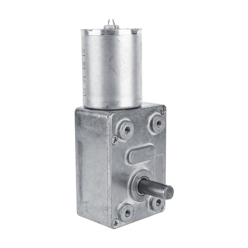 Motorreductor helicoidal CC 12V con eje en D y engranajes metálicos de 5 a 62 RPM