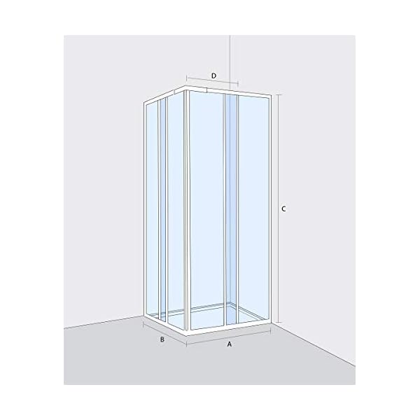 Duschkabine Eckkabine 70 x 90 cm, anpassbar von 60 bis 90 cm – Bild 3