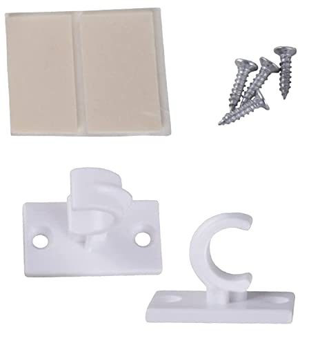 Clever-Kauf-24 Ersatzträger 2er Set für Cafehausstangen zum Kleben oder Schrauben weiß