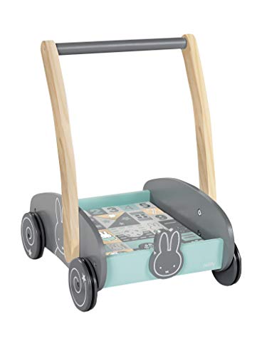 roba Schiebewagen miffy mit 35-teiligem Bauklötze-Set, Holz natur und...