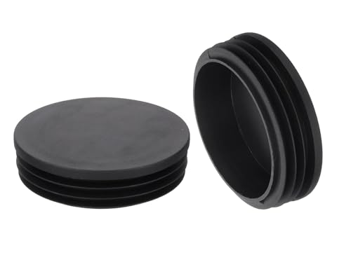 Ieron Tapón de Tubo de plástico Negro de 100 mm de diámetro, Tapas de Extremo de Poste Redondas para pasamanos, Postes de Escalera y Tubos de barandilla, Juego de 10 Piezas