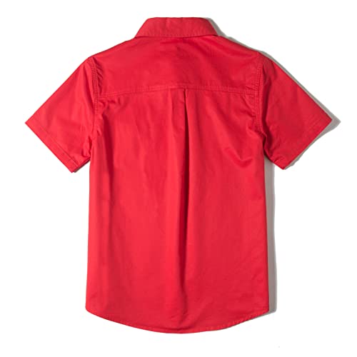 Image of Tronjori Boys Short Sleeve Button Down Casual Woven Shirt Two Pockets