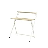 SOFSYS Modern Folding Desk for Small Space, Computer Gaming, Writing, Student and Home Office Organization, Industrial Metal Frame with Premium Desktop Surfaces, Oak/White