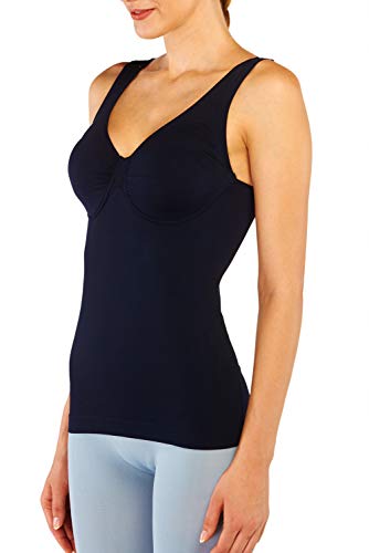 Beilini Women's Tummy Control Shapewear Tank Tops Seamless Body Shaper Compression Top with Underwire Molded Cups Black, XX-Large