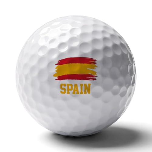 Spain Flag Novelty Golf Balls Soft Elasticity Feel Printed Golfs Training Ball Outdoor Sporting Goods